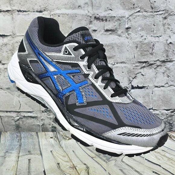 ASICS Gel-Foundation Men’s 7 2E Silver Black Blue Running Shoes T5H1N Stability - Picture 1 of 10